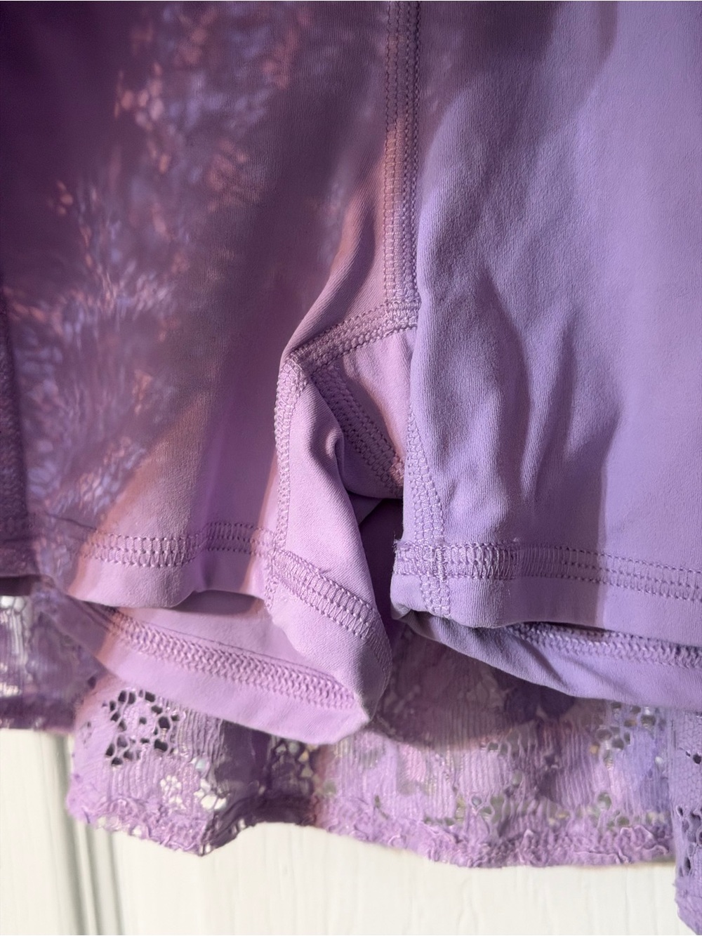 JoyLab Lilac Tiered Lace Mini Skirt - Picture 4 of 6